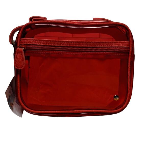 Stephanie Johnson Camera Crossbody Bag Red Translucent New - Picture 1 of 8